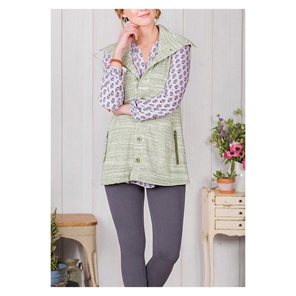 Matilda Jane Marled Green Out The Door Vest Sz.S NWT